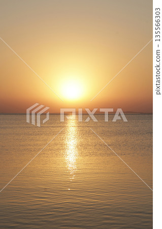 Sunset above sea. Beautiful summer decline above ocean Sunset above sea. Beautiful summer decline above ocean 135566303