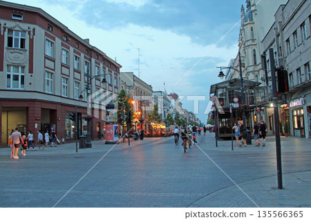 People go on streets of Polish city of Lodz 135566365