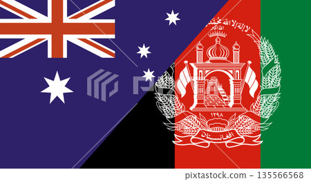 Flags of Australia and Afghanistan. Two Flag Together Australian and Afghan Flags of Australia and Afghanistan. Two Flag Together Australian and Afghan 135566568