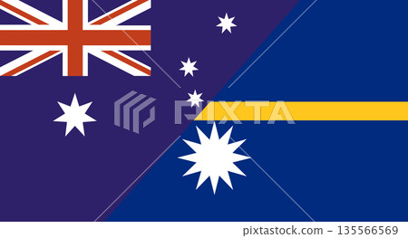 Flags of Australia and Nauru. Two Flag Together Australian and Nauru Flags of Australia and Nauru. Two Flag Together Australian and Nauru 135566569