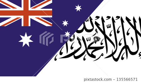 Flags of Australia and Afghanistan. Two Flag Together Australian and Taliban 135566571
