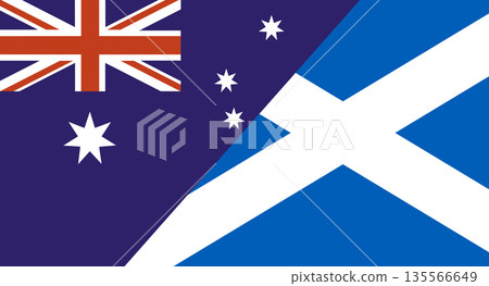 Flag of Australia and Scotland. Two Flag Together. Diplomatic relations 135566649