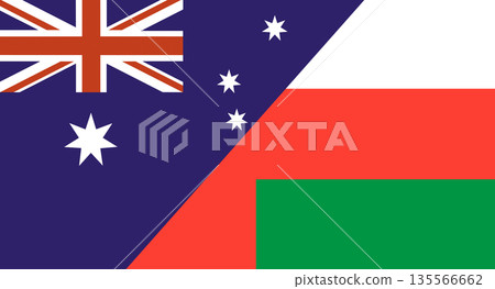 Flags of Australia and Oman. Two Flag Together Australian and Omani 135566662