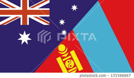 Flags of Australia and Mongolia. Two Flag Together Flags of Australia and Mongolia. Two Flag Together 135566667