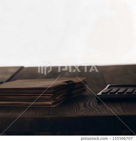 Japanese Pension Documents and Calculator on Wooden Table Japanese Pension Documents and Calculator on Wooden Table 135566707