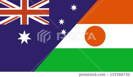 Flags of Australia and Niger. Two Flag Together Australian and Nigerian Flags of Australia and Niger. Two Flag Together Australian and Nigerian 135566730