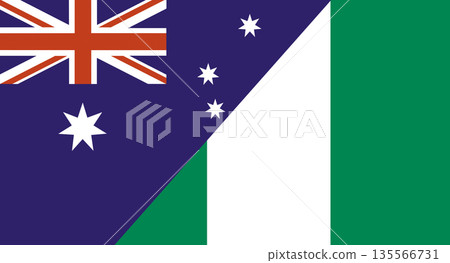 Flags of Australia and Nigeria. Two Flag Together Australian and Nigerian Flags of Australia and Nigeria. Two Flag Together Australian and Nigerian 135566731