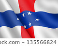Netherlands Antilles waving flag 3d illustration 135566824