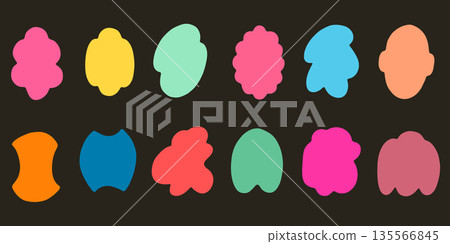 Colorful Abstract Organic Blob Shapes Set 135566845