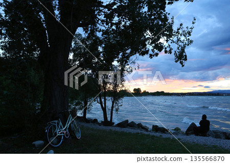 Sirmione town by Lake Garda under summer sky Sirmione town by Lake Garda under summer sky 135566870