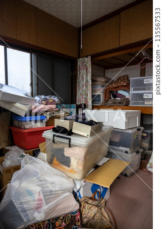 A messy room in the process of cleaning up after closing down my parents' house A messy room in the process of cleaning up after closing down my parents' house 135567533