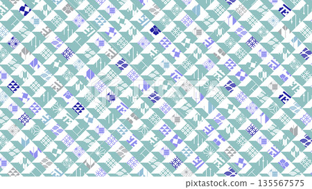 Colorful Japanese pattern background illustration for winter season Colorful Japanese pattern background illustration for winter season 135567575