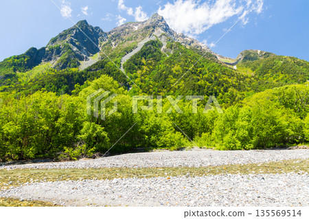 Kamikochi, one of Japan's leading mountain resorts, amidst fresh greenery Kamikochi, one of Japan's leading mountain resorts, amidst fresh greenery 135569514