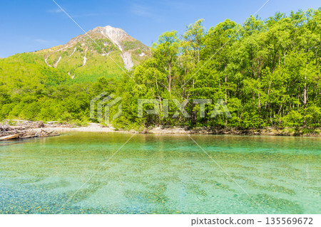 Kamikochi, one of Japan's leading mountain resorts, amidst fresh greenery Kamikochi, one of Japan's leading mountain resorts, amidst fresh greenery 135569672