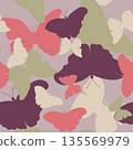 Butterflies seamless colourful pattern in a spotted style, vector illustration 135569979