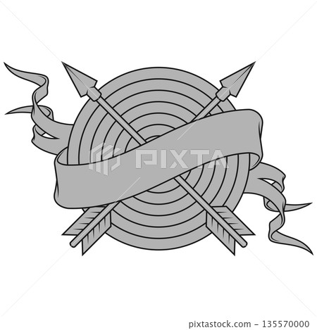 Indigenous Arrows with Target and Ribbon Indigenous Arrows with Target and Ribbon 135570000
