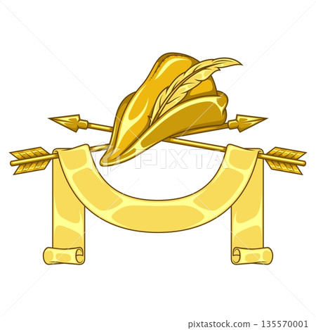 Arrows with Ribbon and Archer's Hat Arrows with Ribbon and Archer's Hat 135570001