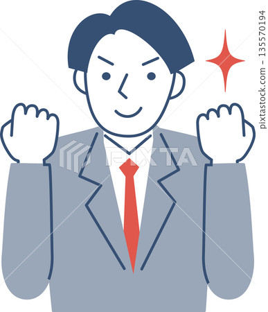 一名男學生上半身做出擊拳動作 135570194