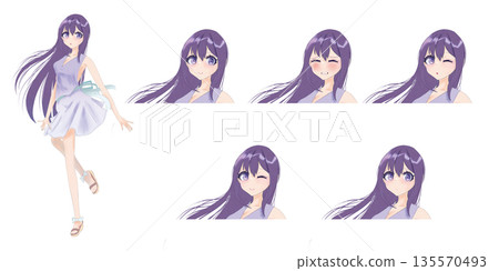 Cute girl illustration - Anime-style materials for trpg and games 135570493