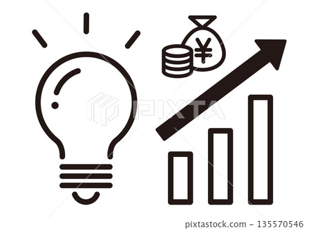 Rising electricity and utility bills. Light bulb icon. Energy saving, power, cost of living design. Rising electricity and utility bills. Light bulb icon. Energy saving, power, cost of living design. 135570546