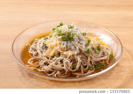 Grated daikon radish, whitebait, soba noodles Grated daikon radish, whitebait, soba noodles 135570803
