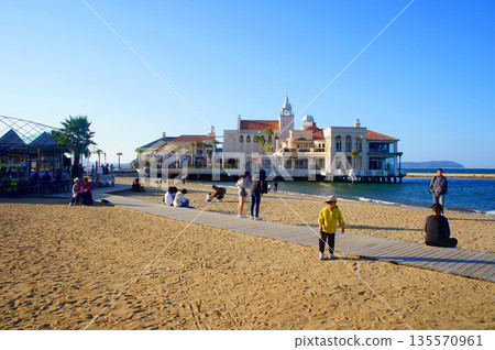 福岡縣佐原區「桃地海濱公園」的大海和沙灘_67 135570961