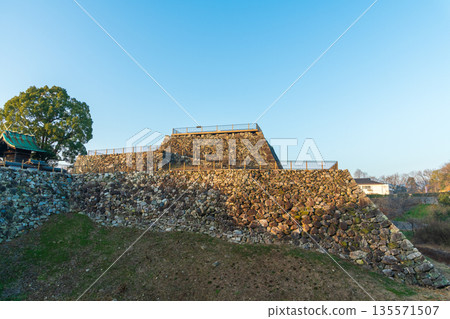Commercial photography permission obtained: Castle tower illuminated by the morning sun 135571507