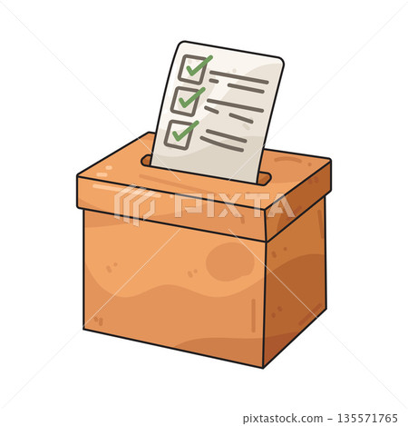 illustration of poll survey 135571765
