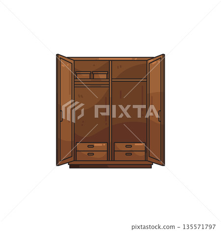 illustration of wardrobe  135571797