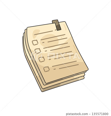 illustration of paper stack 135571800