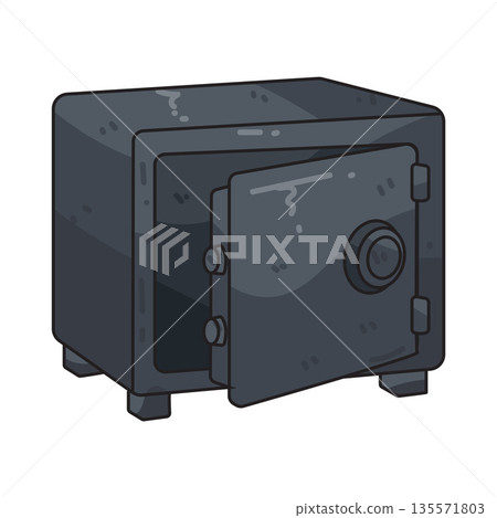 illustration of safe box 135571803