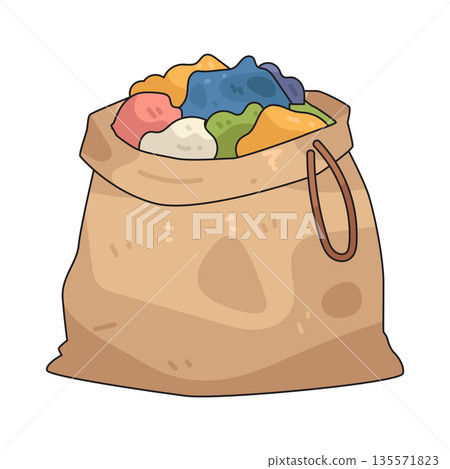 illustration of laundry bag 135571823