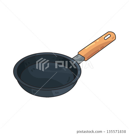 illustration of frying pan illustration of frying pan 135571838