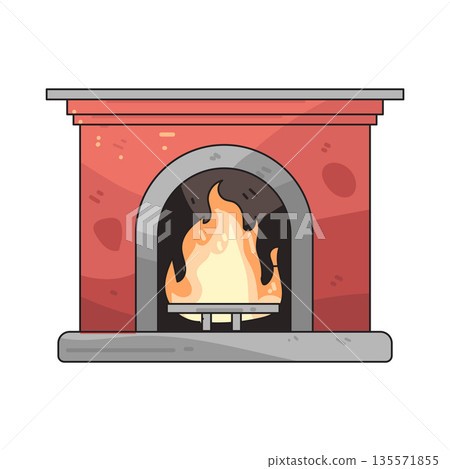 illustration of fireplace  135571855
