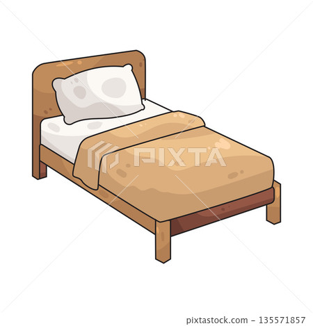illustration of bed  135571857
