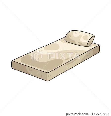 illustration of single bed 135571859