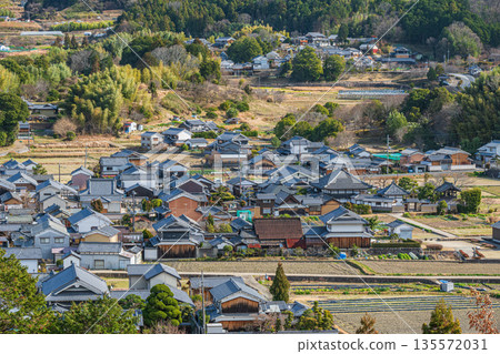 View from the Amakashi Hill Observatory, Amakashi Hill area of Asuka Historical Park, Asuka Village, Nara Prefecture View from the Amakashi Hill Observatory, Amakashi Hill area of Asuka Historical Park, Asuka Village, Nara Prefecture 135572031