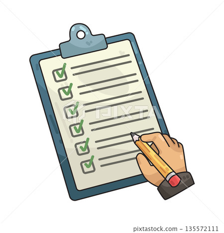 illustration of checklist survey illustration of checklist survey 135572111
