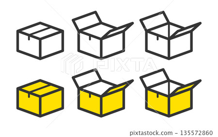 紙箱圖示集 - 包裝、配送和物流圖片 紙箱圖示集 - 包裝、配送和物流圖片 135572860