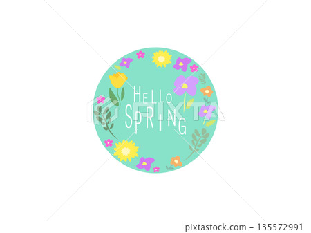 Pastel color background with scattered spring flowers Pastel color background with scattered spring flowers 135572991