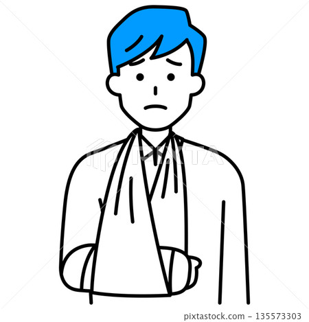 一名右臂骨折的年輕人 一名右臂骨折的年輕人 135573303
