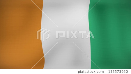 Displaying national flag fluttering against neutral plain backdrop, with vibrant tricolor design Displaying national flag fluttering against neutral plain backdrop, with vibrant tricolor design 135573930