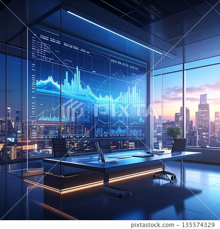 【AI生成影像】尖端IT公司大型IT面板佈局圖 135574329