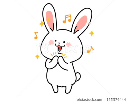 Amazing! The rabbit claps in delight Amazing! The rabbit claps in delight 135574444