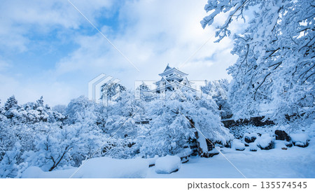 Gujo Hachiman Castle in the snow Gujo Hachiman Castle in the snow 135574545
