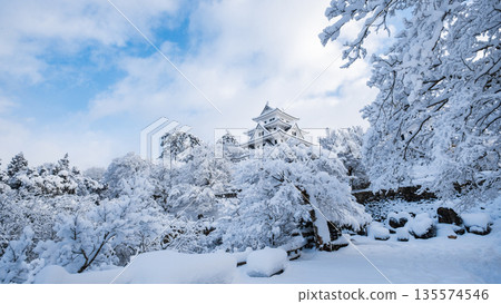 Gujo Hachiman Castle in the snow 135574546
