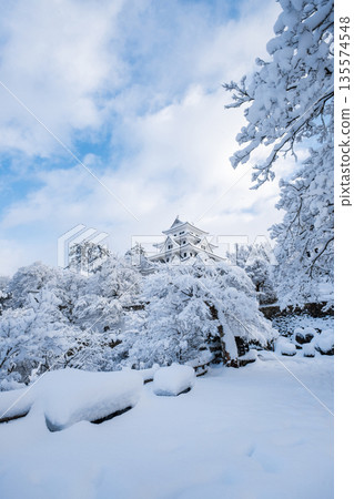 Gujo Hachiman Castle in the snow Gujo Hachiman Castle in the snow 135574548