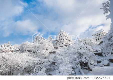 Gujo Hachiman Castle in the snow 135574597