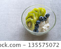 Kiwifruit and blueberry yogurt bowl 135575072