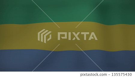 National flag showing green yellow blue stripes fluttering in wind, with textured fabric detail National flag showing green yellow blue stripes fluttering in wind, with textured fabric detail 135575430